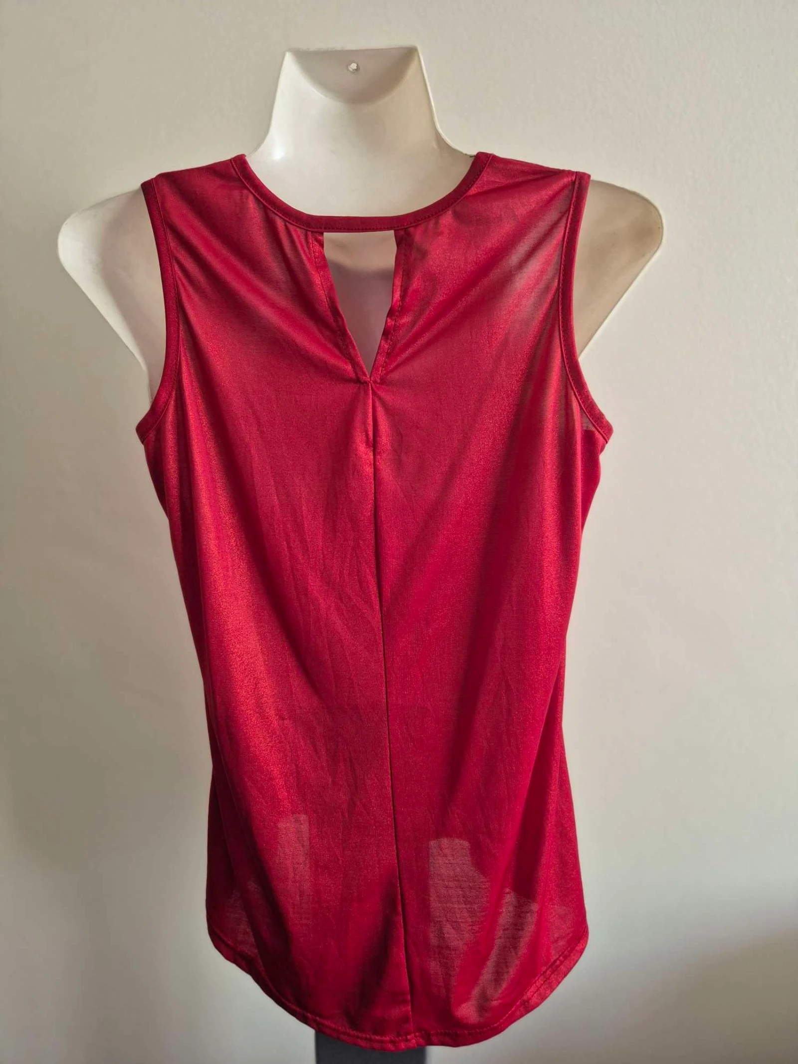 Blusa Top rood met een lichte glans - Maat S – photo 2